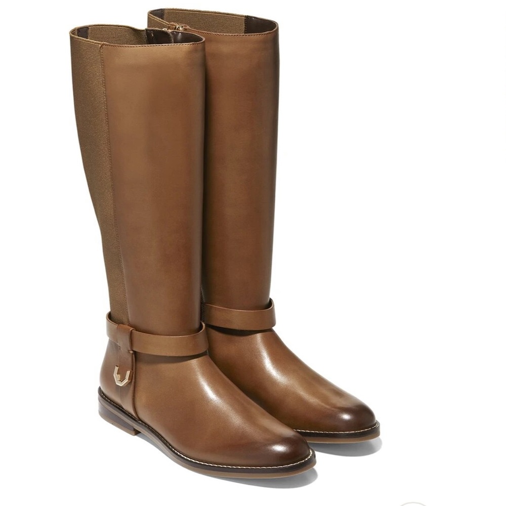 NIB Cole Haan Camry Riding Boots Brown Leather 5